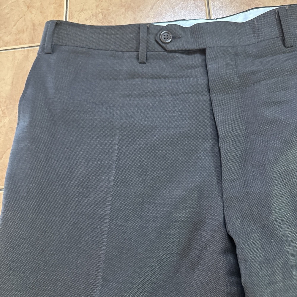 Canali 1934 Mens Brown Flat Front Wool Mohair Textured Dress Pants 36 x 30 Italy - Picture 2 of 10